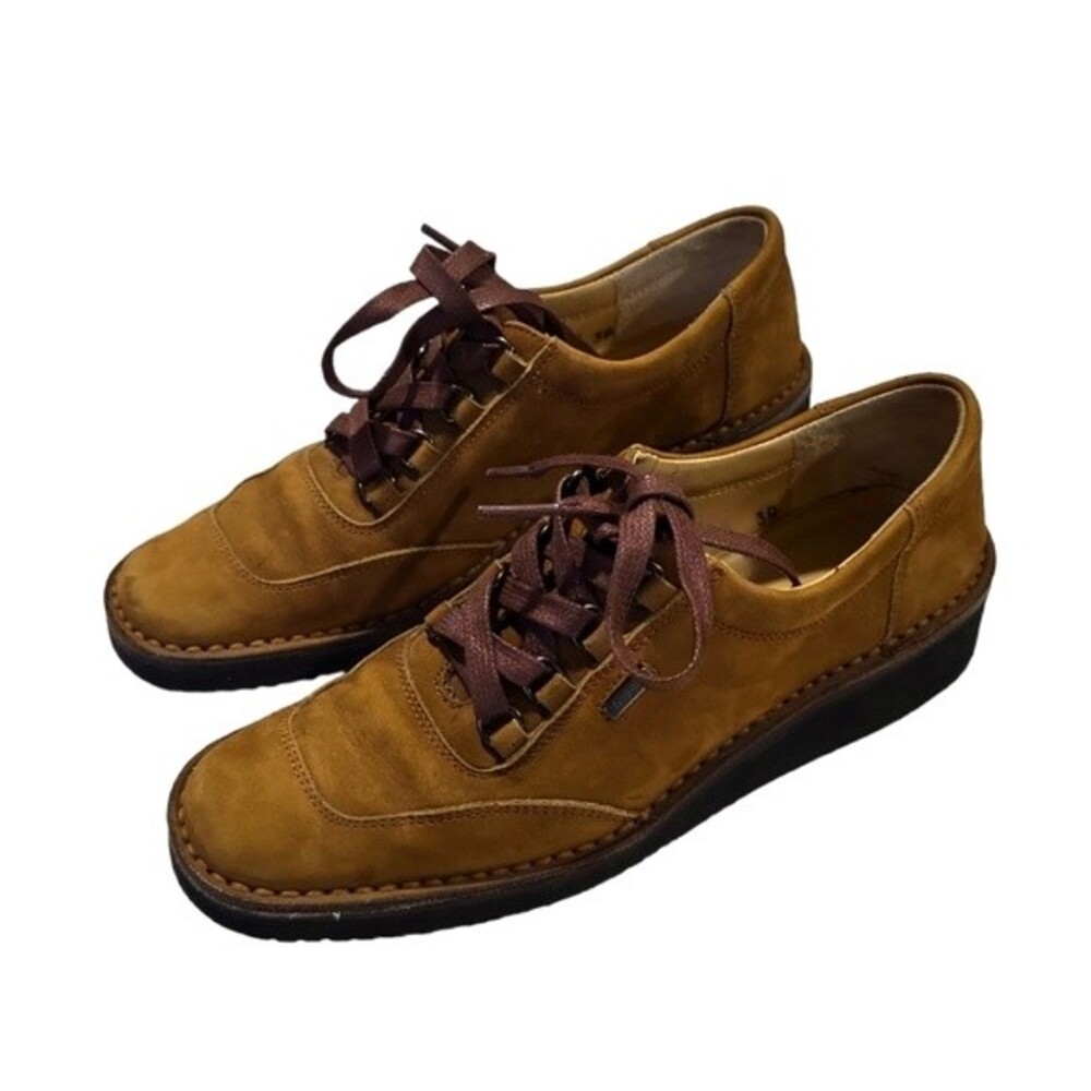 EUC Salvatore Ferragamo Sport Brown Suede Leather Lace Up wedge Sneaker, 6 3A